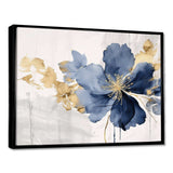 Blue White Hibiscus Tropical Harmony Flowers I - Floral Canvas Wall Art