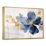 Blue White Hibiscus Tropical Harmony Flowers I - Floral Canvas Wall Art