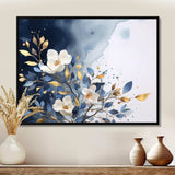 White Blue Lilac Blooms - Floral Canvas Wall Art