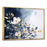 White Blue Lilac Blooms - Floral Canvas Wall Art