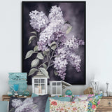 Purple Green Lilacs Fragrants Blossum - Floral Canvas Wall Art