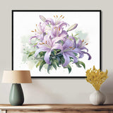 Purple Green Lily Symphony I - Floral Canvas Wall Art