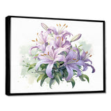 Purple Green Lily Symphony I - Floral Canvas Wall Art