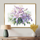 Purple Green Lily Symphony I - Floral Canvas Wall Art