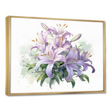 Purple Green Lily Symphony I - Floral Canvas Wall Art