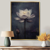 Grey Monochrome Lotus Symphony III - Floral Canvas Wall Art