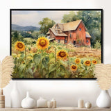 Golden Sunflower At The Farm III - Floral Canvas Wall Art