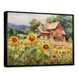 Golden Sunflower At The Farm III - Floral Canvas Wall Art