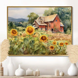 Golden Sunflower At The Farm III - Floral Canvas Wall Art