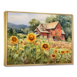 Golden Sunflower At The Farm III - Floral Canvas Wall Art