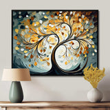 Yellow Grey Majestic Canopy Tree - Landscapes Canvas Wall Art