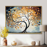 Yellow Grey Majestic Canopies Tree - Landscapes Canvas Wall Art