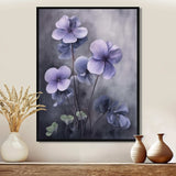 Purple Grey Violets Dream I - Floral Canvas Wall Art