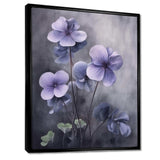 Purple Grey Violets Dream I - Floral Canvas Wall Art