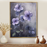 Purple Grey Violets Dream I - Floral Canvas Wall Art