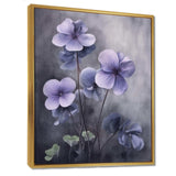 Purple Grey Violets Dream I - Floral Canvas Wall Art