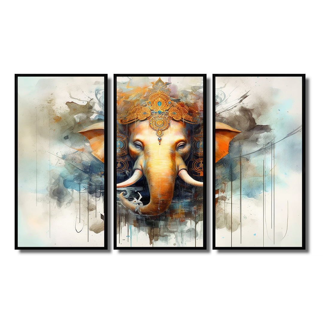 Vibrant Hinduisim Elephant I - Multi-Panels