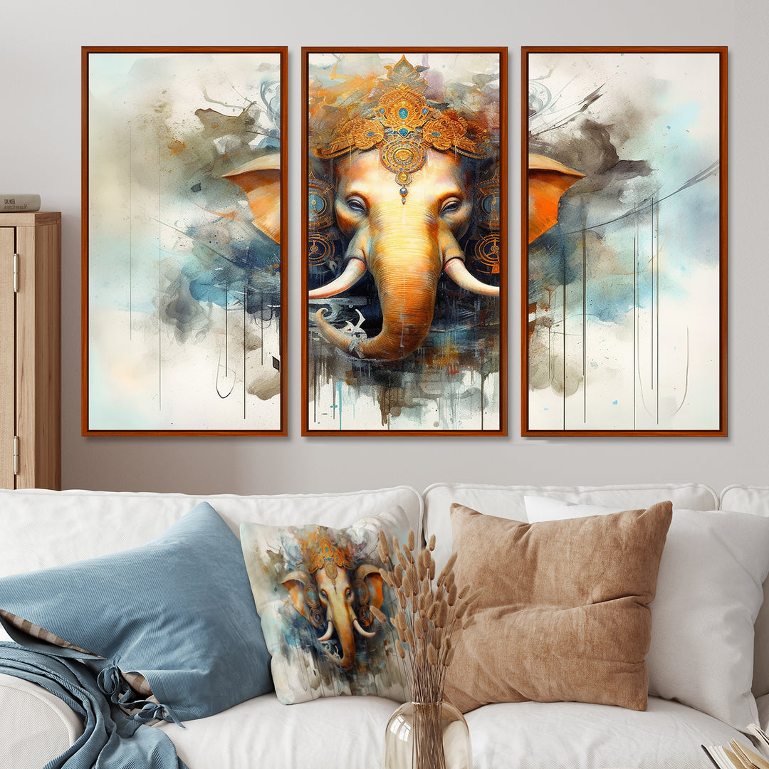 Vibrant Hinduisim Elephant I - Multi-Panels