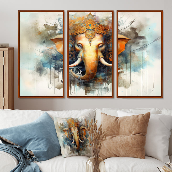 Vibrant Hinduisim Elephant I - Multi-Panels