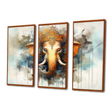 Vibrant Hinduisim Elephant I - Multi-Panels