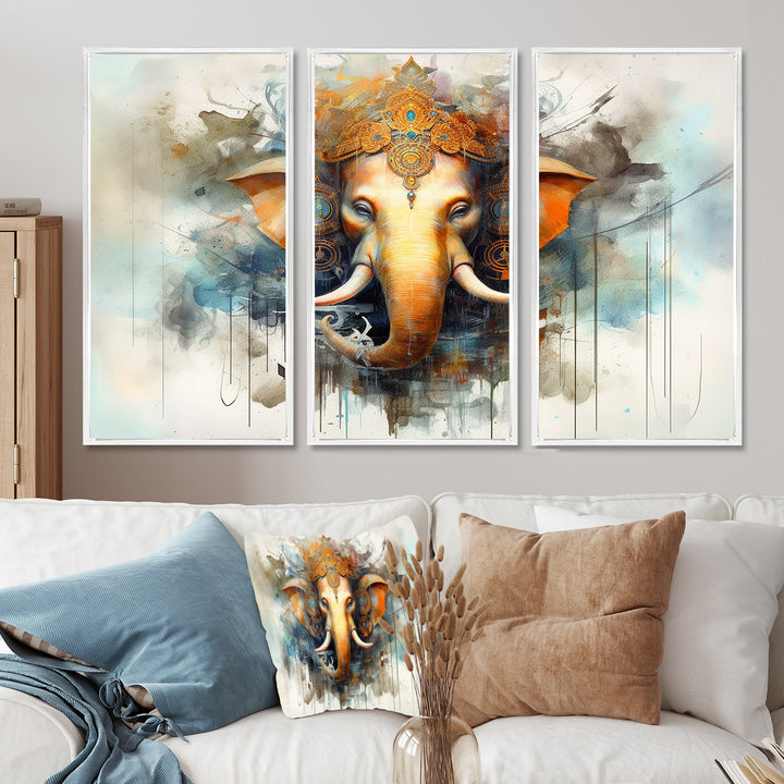Vibrant Hinduisim Elephant I - Multi-Panels