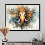 Vibrant Hinduisim Elephant I - Spiritual Canvas Wall Art