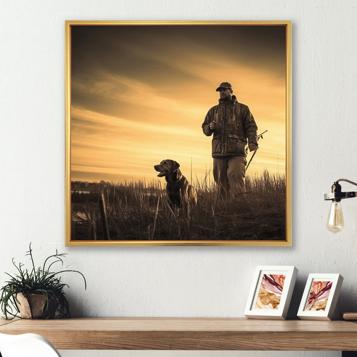 Hunting At Sunrise I - Hunting &amp; Fishing Canvas Wall Art