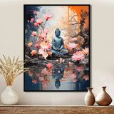 Floral Buddha In Meditation I - Spiritual Canvas Wall Art