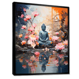 Floral Buddha In Meditation I - Spiritual Canvas Wall Art