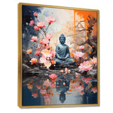 Floral Buddha In Meditation I - Spiritual Canvas Wall Art