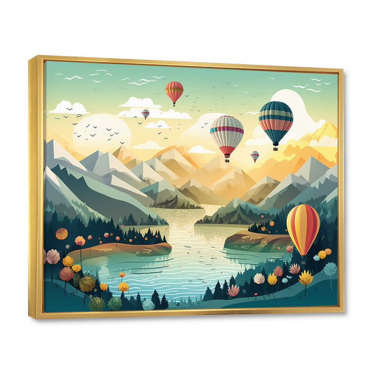 High In The Skies Hot Air Ballon - Hot Air Balloon Canvas Wall Art