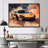 Orange Exotic Car On Offroad I - Transportation Canvas Wall Art