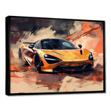 Orange Exotic Car On Offroad I - Transportation Canvas Wall Art