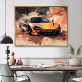 Orange Exotic Car On Offroad I - Transportation Canvas Wall Art