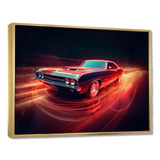 Muscle American Car Neon - Transportation Canvas Wall Art