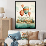 Flower Bouquet In Hot Air Ballon I - Transportation Canvas Wall Art