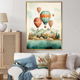 Flower Bouquet In Hot Air Ballon I - Transportation Canvas Wall Art