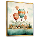 Flower Bouquet In Hot Air Ballon I - Transportation Canvas Wall Art