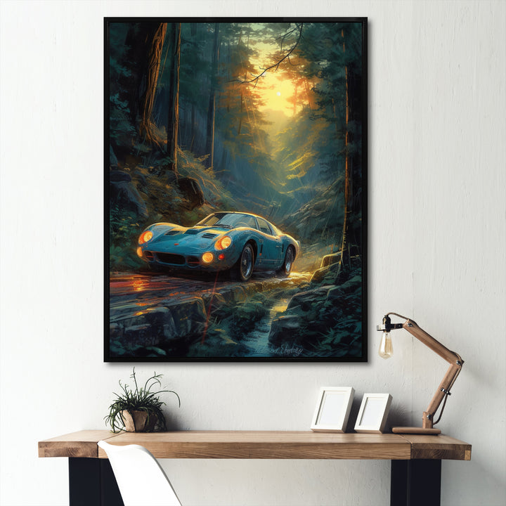 Forest Drives In Classic Car I - Car Vintage Canvas Wall Art
