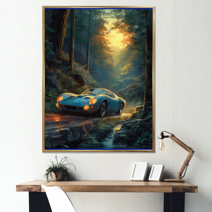 Forest Drives In Classic Car I - Car Vintage Canvas Wall Art