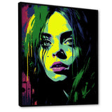 Popart Emerald Eilish Portrait - Abstract Canvas Wall Art