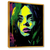 Popart Emerald Eilish Portrait - Abstract Canvas Wall Art