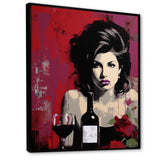 Popart Portrait Winehouse In Wine I - Abstract Canvas Wall Art