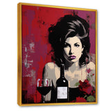 Popart Portrait Winehouse In Wine I - Abstract Canvas Wall Art