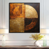 Bronze Brilliance Symetry - Abstract Canvas Wall Art