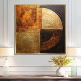 Bronze Brilliance Symetry - Abstract Canvas Wall Art