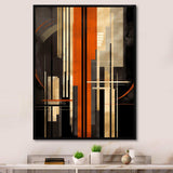 Orange And Grey Vectors I - Abstract Canvas Wall Art