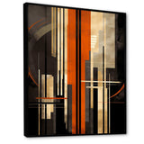 Orange And Grey Vectors I - Abstract Canvas Wall Art