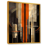 Orange And Grey Vectors I - Abstract Canvas Wall Art