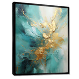 Gold And Teal Aurora Harmony II - Abstract Canvas Wall Art